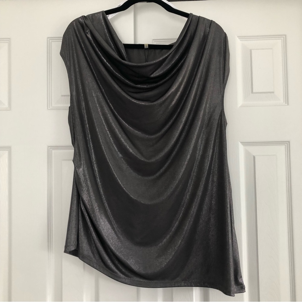 NEW - Calvin Klein Woman’s Gray Metallic Sleeveless Top (Size 1X)